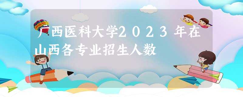 广西医科大学2023年在山西各专业招生人数